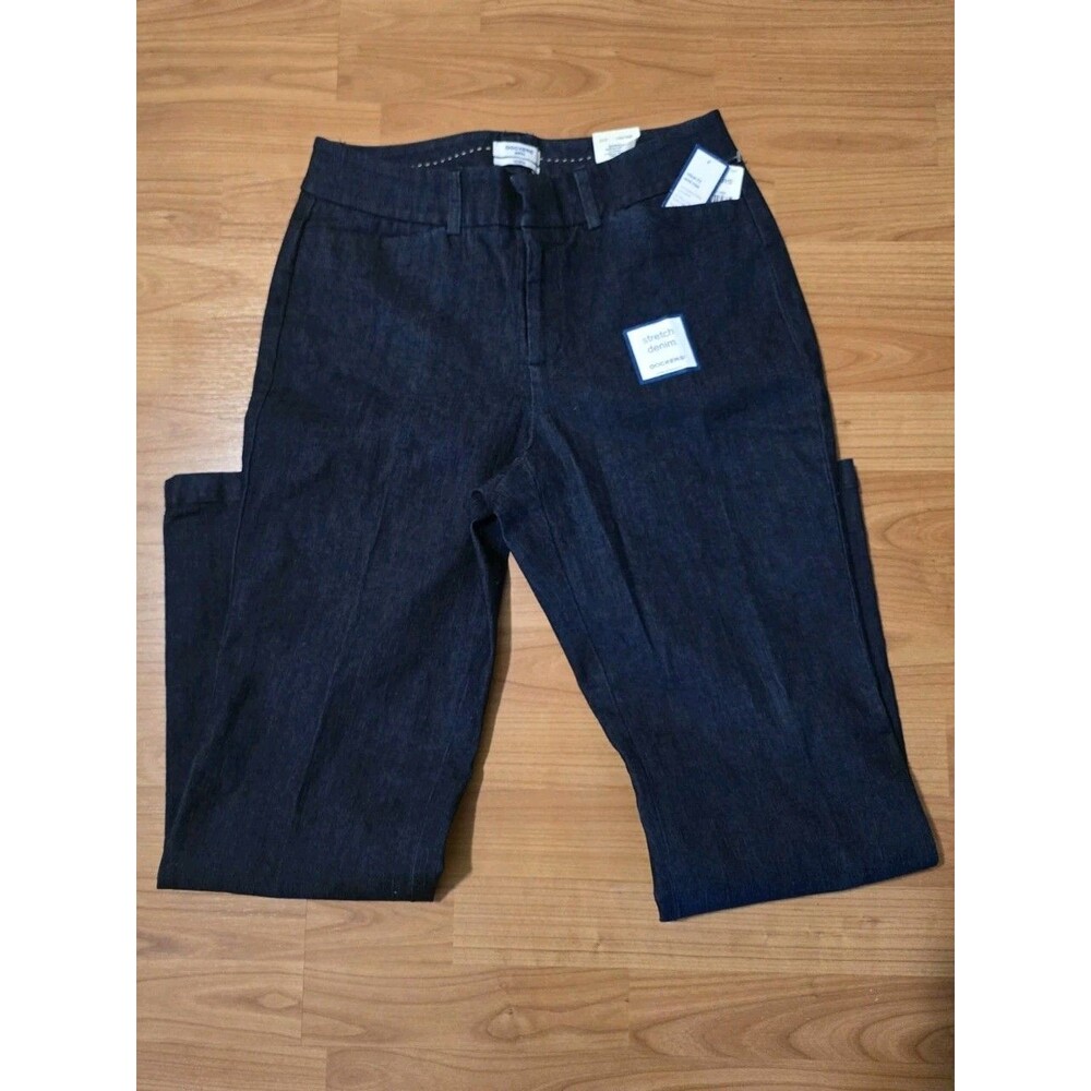 Dockers‎ Petite Stretch Denim Metro Pant Mid Rise Dark Wash 6P NWT